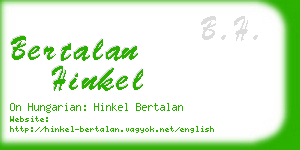 bertalan hinkel business card